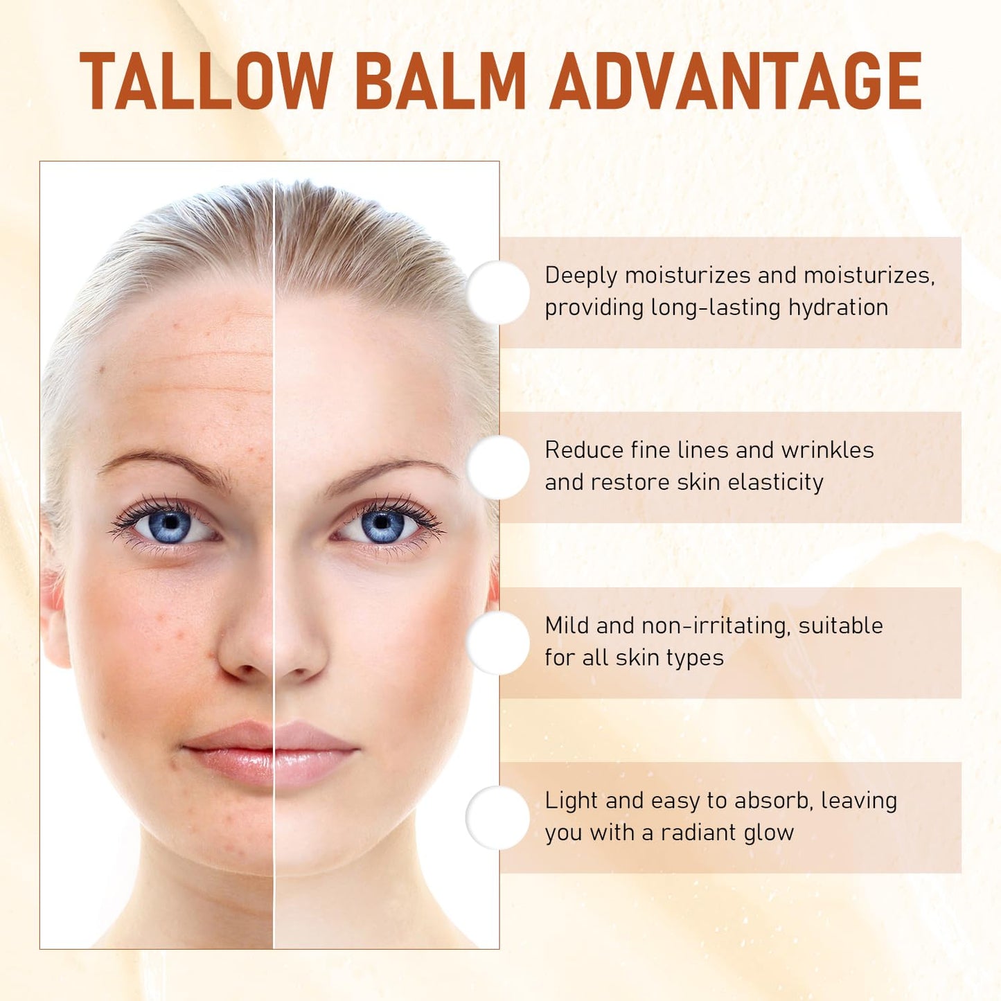 Tallow and Honey Balm, Premium Beef Tallow and Wild Honey, Balm for Skin Hydration, Grass-Fed Beef Tallow & Raw Wild Honey Balm, Tallow Balm for Skin Hydration, Tallow Face Moisturizer (2Pcs)
