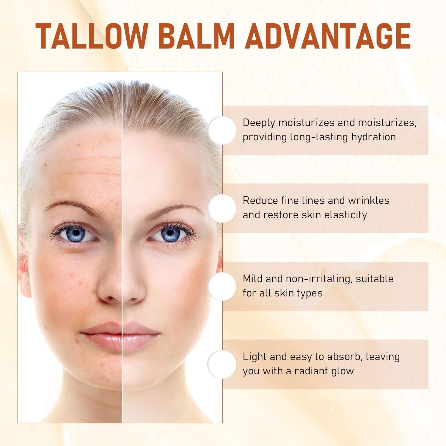 Tallow and Honey Balm, Premium Beef Tallow and Wild Honey, Balm for Skin Hydration, Grass-Fed Beef Tallow & Raw Wild Honey Balm, Tallow Balm for Skin Hydration, Tallow Face Moisturizer (2Pcs)